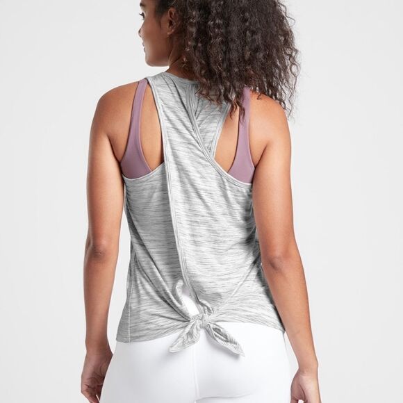 Athleta Grey Essence Spacedye Tie Back Tank - Picture 2 of 8